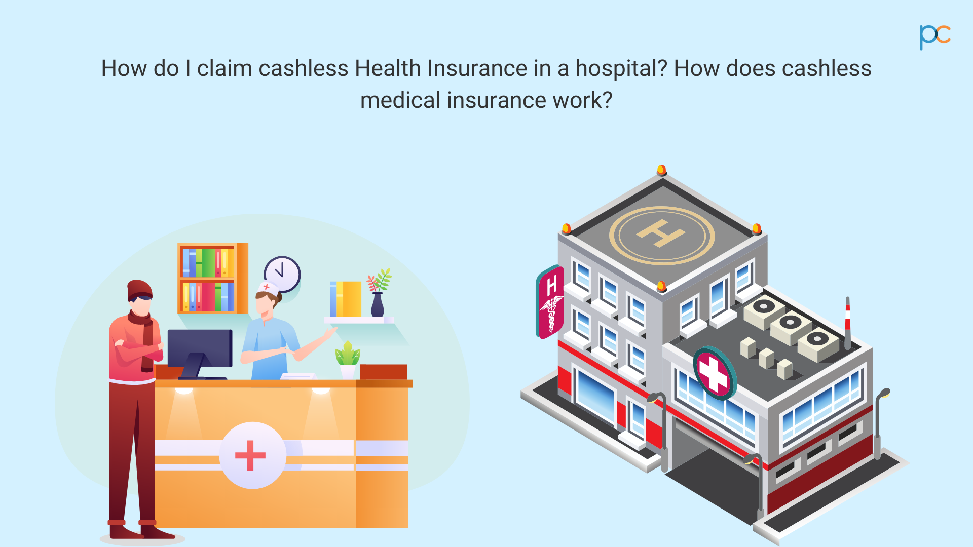 How do I claim cashless health insurance in a hospital