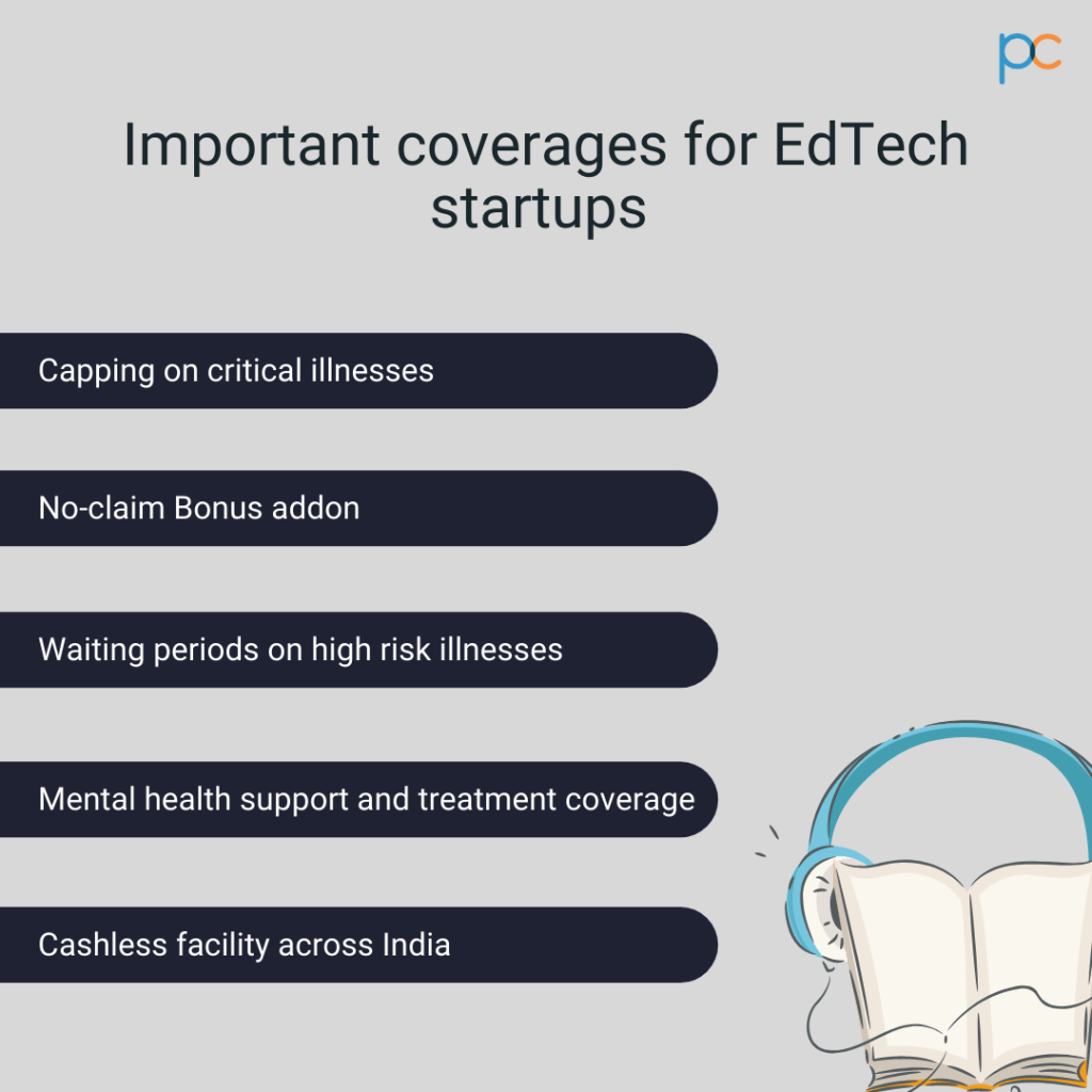 What is covered in group insurance for edtech startups 
