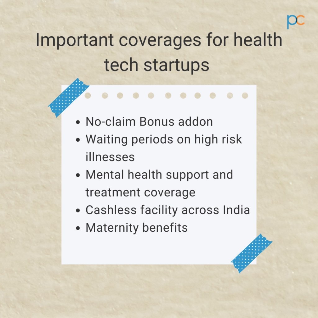 what is covered in insurance for health tech startups