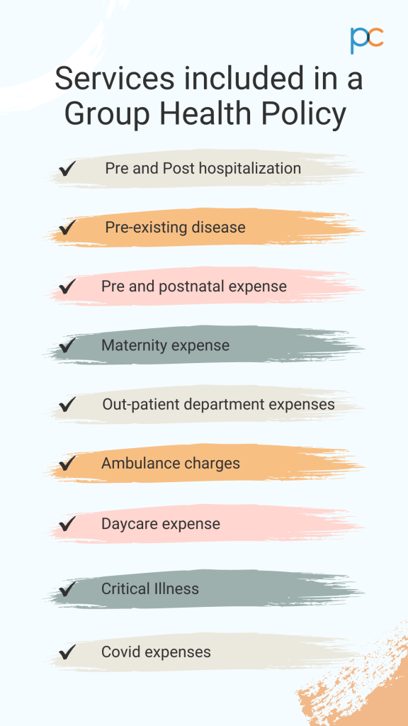 services included in a group health policy