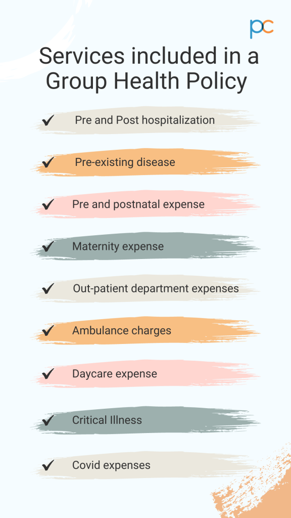Services Included in a Group Health Policy